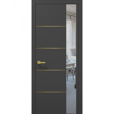 Двері Папа Карло PLATO PL-11 Темно сірий супермат, кромка АВСЧ