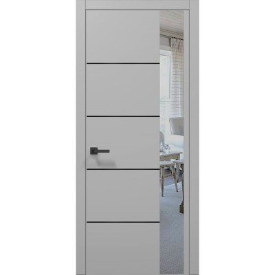 Двері Папа Карло PLATO PL-11 Сірий матовий, кромка АВСЧ