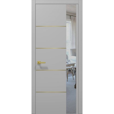 Двері Папа Карло PLATO PL-11 Сірий матовий, кромка АВСЧ