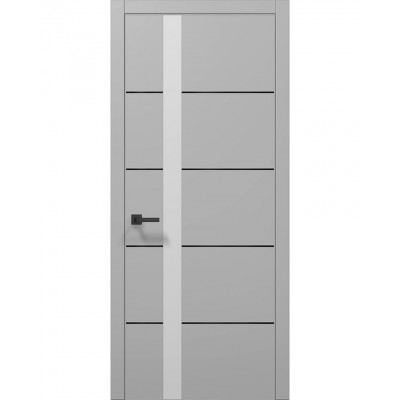 Двері Папа Карло PLATO PL-12 Сірий матовий, кромка АВСЧ