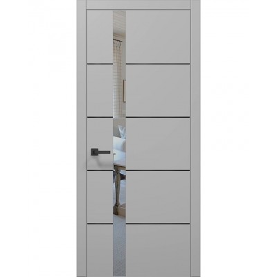 Двері Папа Карло PLATO PL-12 Сірий матовий, кромка АВСЧ