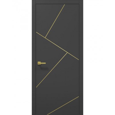 Двері Папа Карло PLATO PL-15 Темно сірий супермат, кромка АВСЧ