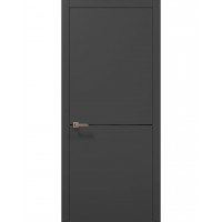 Двери межкомнатные ПАПА КАРЛО Plato PL-21 Темно серый супермат, торец АВСЧ