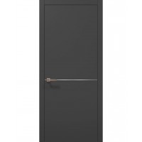 Двери межкомнатные ПАПА КАРЛО Plato PL-21 Темно серый супермат, торец АВСЧ