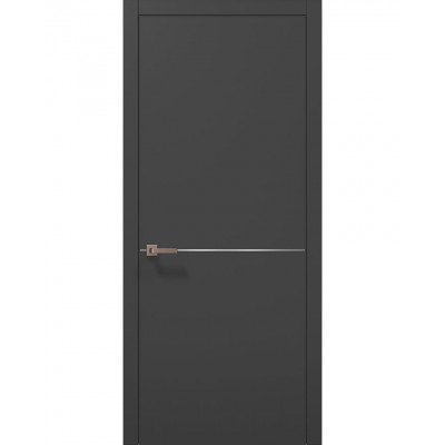 Двери Папа Карло PLATO PL-21 Темно серый супермат, кромка АВСЧ