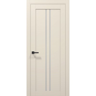 Двері Папа Карло TETRA T-02 Кремовий матовий, скло сатін