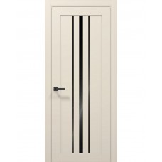 Двери Папа Карло TETRA T-03 Кремовий матовий, стекло черное