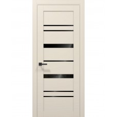 Двери Папа Карло TETRA T-05 Кремовий матовий, стекло черное