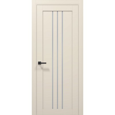 Двері Папа Карло TETRA T-06 Кремовий матовий, скло сатін