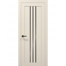 Двери Папа Карло TETRA T-06 Кремовий матовий, стекло черное