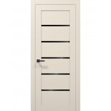 Двери Папа Карло TETRA T-07 Кремовий матовий, стекло черное