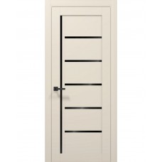 Двери Папа Карло TETRA T-08 Кремовий матовий, стекло черное