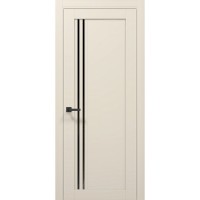 Двери Папа Карло TETRA T-09 Кремовий матовий, стекло черное