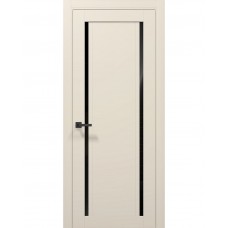 Двери Папа Карло TETRA T-10 Кремовий матовий, стекло черное