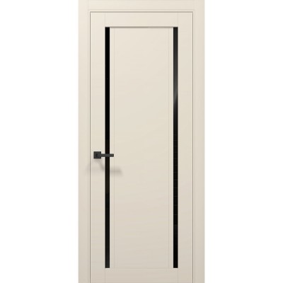 Двери Папа Карло TETRA T-10 Кремовий матовий, стекло черное