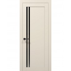 Двери Папа Карло TETRA T-11 Кремовий матовий, стекло черное