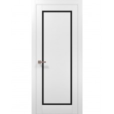 Двері Папа Карло MILLENIUM ML-720 Емаліт білий матовий (ral 9003) скло чорне