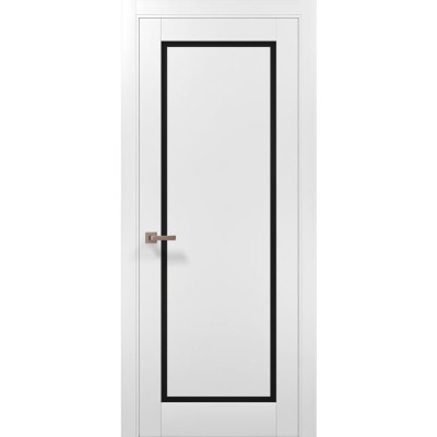 Двері Папа Карло MILLENIUM ML-720 Емаліт білий матовий (ral 9003) скло чорне