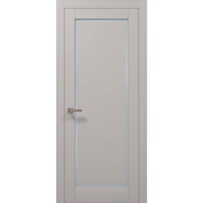 Двері Папа Карло MILLENIUM ML-720 Емаліт світло сірий супермат (ral 7044) скло сатин