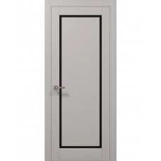 Двері Папа Карло MILLENIUM ML-720 Емаліт світло сірий супермат (ral 7044) скло чорне