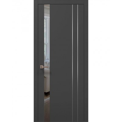 Міжкімнатні двері Папа Карло PLATO PL-22 Темно сірий супермат, кромка АВС