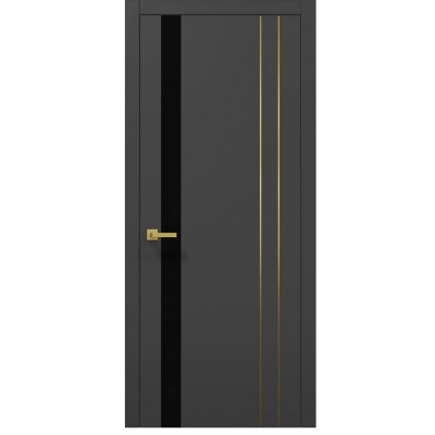 Міжкімнатні двері Папа Карло PLATO PL-22 Темно сірий супермат, кромка АВС