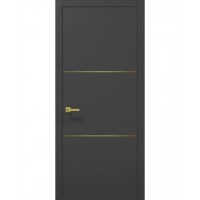 Міжкімнатні двері Папа Карло PLATO PL-23 Темно сірий супермат, кромка АВС