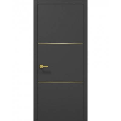 Міжкімнатні двері Папа Карло PLATO PL-23 Темно сірий супермат, кромка АВС