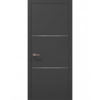 Міжкімнатні двері Папа Карло PLATO PL-23 Темно сірий супермат, кромка АВС