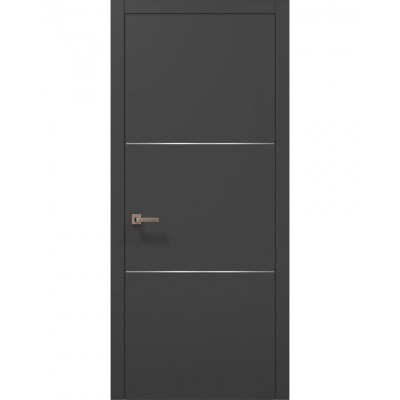 Міжкімнатні двері Папа Карло PLATO PL-23 Темно сірий супермат, кромка АВС
