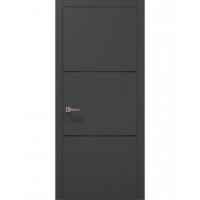 Міжкімнатні двері Папа Карло PLATO PL-23 Темно сірий супермат, кромка АВС