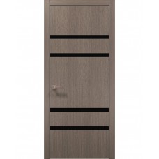 Міжкімнатні двері Папа Карло PLATO PL-27 Дуб сірий, кромка алюміній срібло