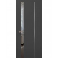 Міжкімнатні двері Папа Карло PLATO PL-22 Темно сірий супермат, кромка АВСЧ
