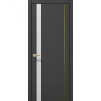 Міжкімнатні двері Папа Карло PLATO PL-22 Темно сірий супермат, кромка АВСЧ