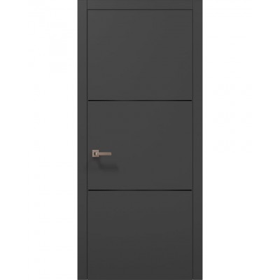 Міжкімнатні двері Папа Карло PLATO PL-23 Темно сірий супермат, кромка АВСЧ