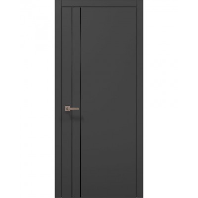 Міжкімнатні двері Папа Карло PLATO PL-24 Темно сірий супермат, кромка АВСЧ
