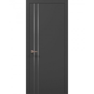 Міжкімнатні двері Папа Карло PLATO PL-24 Темно сірий супермат, кромка АВСЧ