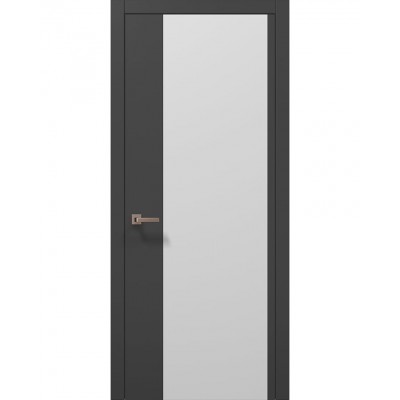 Міжкімнатні двері Папа Карло PLATO PL-13 Темно сірий супермат (ral 7016), кромка АВСЗ