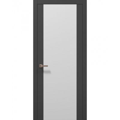 Міжкімнатні двері Папа Карло PLATO PL-14 Темно сірий супермат (ral 7016), кромка АВСЗ