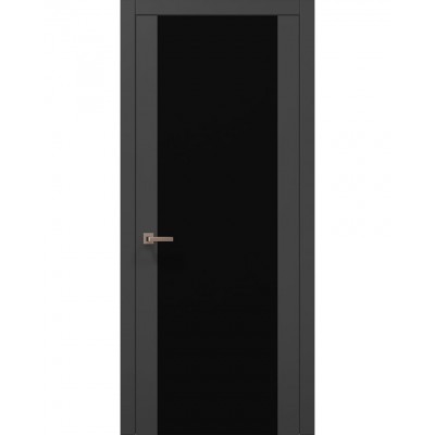Міжкімнатні двері Папа Карло PLATO PL-14 Темно сірий супермат (ral 7016), кромка АВСЗ