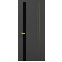 Міжкімнатні двері Папа Карло PLATO PL-22 Темно сірий супермат (ral 7016), кромка АВСЗ