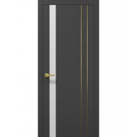 Міжкімнатні двері Папа Карло PLATO PL-22 Темно сірий супермат (ral 7016), кромка АВСЗ