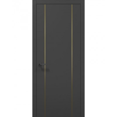 Міжкімнатні двері Папа Карло PLATO PL-32 Темно сірий супермат, кромка АВСЧ