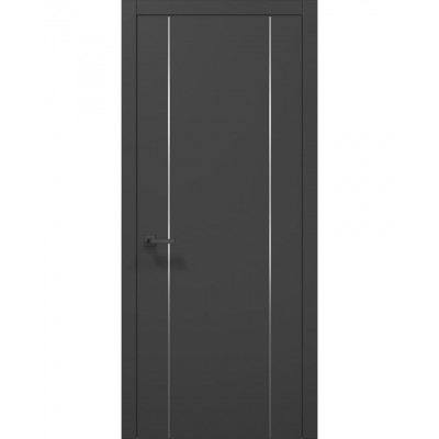 Міжкімнатні двері Папа Карло PLATO PL-32 Темно сірий супермат, кромка АВСЧ