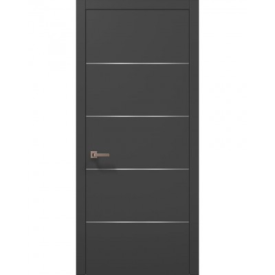 Межкомнатные двери Папа Карло PLATO PL-02 Темно серый супермат, кромка АВС