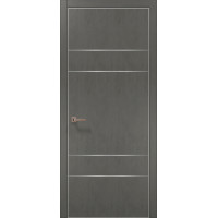 Межкомнатные двери Папа Карло PLATO PL-09 Бетон серый, кромка алюминий серебро