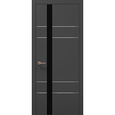 Міжкімнатні двері Папа Карло PLATO PL-10 Темно сірий супермат, кромка АВС