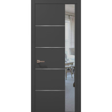 Межкомнатные двери Папа Карло PLATO PL-11 Темно серый супермат, кромка АВС