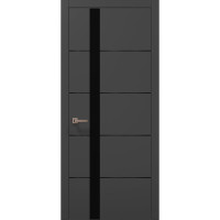 Міжкімнатні двері Папа Карло PLATO PL-12 Темно сірий супермат, кромка АВС