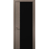 Межкомнатные двери Папа Карло PLATO PL-13 Дуб серый, кромка алюминий черный